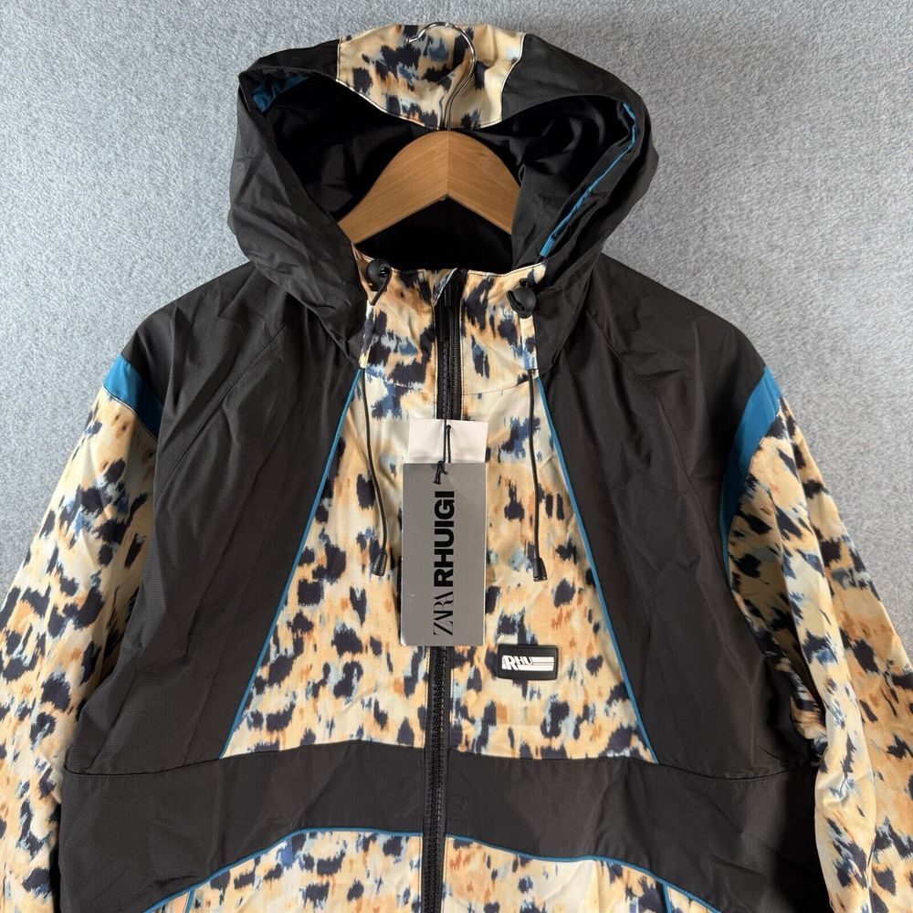 ZARA MENS Jacket X RHUIGI Colorblock Hooded Full Zip Size Large / XL NWT - Picture 2 of 12